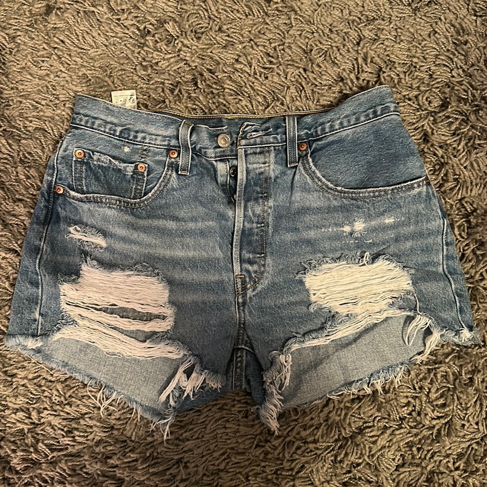 Levis 501 Distressed Shorts